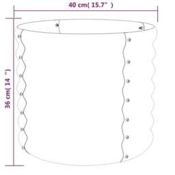 Berkfield Home Durable Garden Planter Powder-coated Steel 40x40x36 cm Grey - Size: 40 x 40 x 36 cm - thumbnail 4