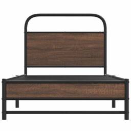 Berkfield Home Bed Frame without Mattress 100x190 cm Brown Oak Engineered Wood - thumbnail 5