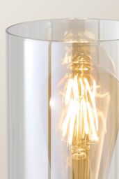 ValueLights Gobie Metal Frame with Glass Storage Shelf Floor Lamp with LED Bulb in Black - thumbnail 4