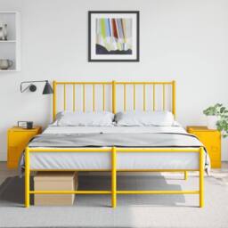 Berkfield Home Bedside Cabinets 2 pcs Mustard Yellow 34.5x39x44 cm Steel - thumbnail 2