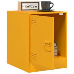 Berkfield Home Bedside Cabinets 2 pcs Mustard Yellow 34.5x39x44 cm Steel - thumbnail 4