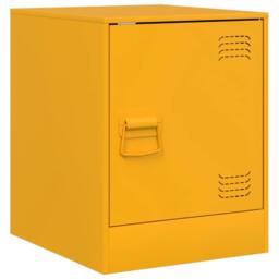 Berkfield Home Bedside Cabinets 2 pcs Mustard Yellow 34.5x39x44 cm Steel - thumbnail 7