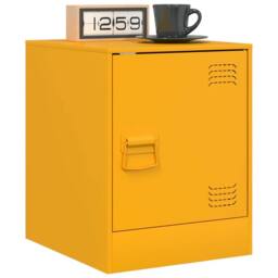 Berkfield Home Bedside Cabinets 2 pcs Mustard Yellow 34.5x39x44 cm Steel - thumbnail 3