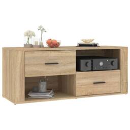 Berkfield Home TV Cabinet Sonoma Oak 100x35x40 cm Engineered Wood in Brown - Size: 100 x 35 x 40 cm - thumbnail 4