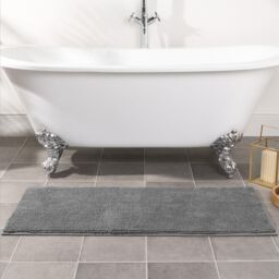 OHS Chenille Bath Mat Noodle Absorbent Non-Slip Soft Shower in Charcoal - thumbnail 2