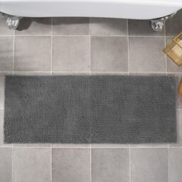 OHS Chenille Bath Mat Noodle Absorbent Non-Slip Soft Shower in Charcoal - thumbnail 3