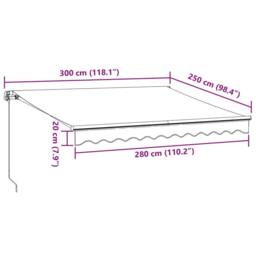 Berkfield Home Manual Retractable Awning Anthracite&White 300x250 cm - thumbnail 9