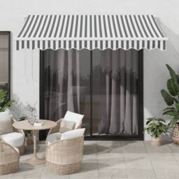 Berkfield Home Manual Retractable Awning Anthracite&White 300x250 cm