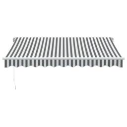 Berkfield Home Manual Retractable Awning Anthracite&White 300x250 cm - thumbnail 3