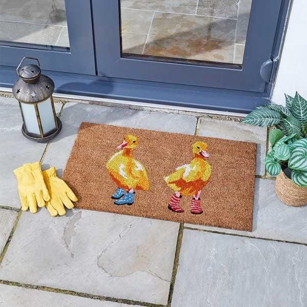 Marco Paul Multicoloured Coir Ducks in Wellies Nonslip Doormat 75x45cm - Size: Medium - image 1