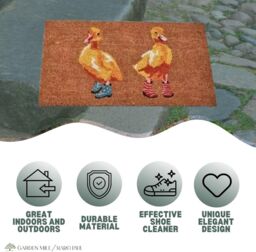 Marco Paul Multicoloured Coir Ducks in Wellies Nonslip Doormat 75x45cm - Size: Medium - thumbnail 9