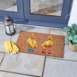Marco Paul Multicoloured Coir Ducks in Wellies Nonslip Doormat 75x45cm - Size: Medium - thumbnail 1