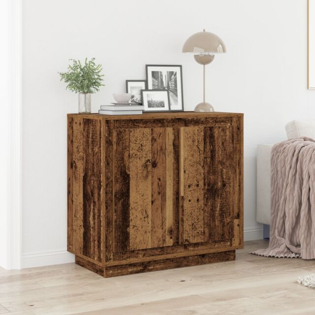 Berkfield Home Sideboard Old Wood 80x34x75 cm Engineered Wood in Brown - Size: 80 x 34 x 75 cm - image 1