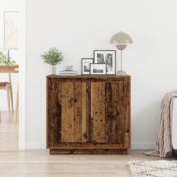 Berkfield Home Sideboard Old Wood 80x34x75 cm Engineered Wood in Brown - Size: 80 x 34 x 75 cm - thumbnail 4