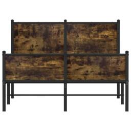 Berkfield Home Metal Bed Frame without Mattress Smoked Oak 120x200 cm in Brown - Size: Small Double - thumbnail 5