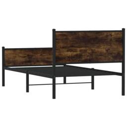 Berkfield Home Metal Bed Frame without Mattress Smoked Oak 120x200 cm in Brown - Size: Small Double - thumbnail 7