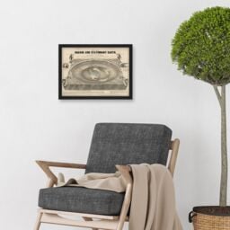Artery8 Orlando Ferguson Vintage Map of the Square & Stationary Earth Flat Earth Artwork Framed Wall Art Print A4 in Black - thumbnail 2
