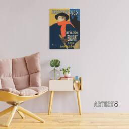 "Artery8 Ambassadeurs Aristide Bruant Canvas Wall Art Print Lautrec in Blue - Size: W18"" x H24""" - thumbnail 3