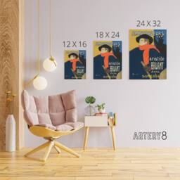 "Artery8 Ambassadeurs Aristide Bruant Canvas Wall Art Print Lautrec in Blue - Size: W18"" x H24""" - thumbnail 4