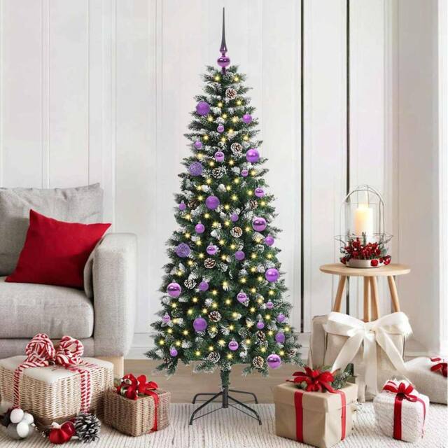 Berkfield Home Artificial Christmas Tree with 150 LEDs Green 66 x 66 x 150 cm - image 1