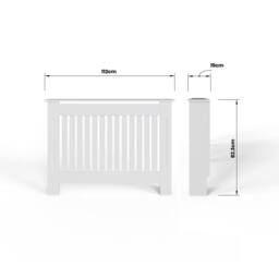 FWStyle Vertical Slat Medium White Radiator Cover (H) 82.3 (W) 112cm (D) 19cm - thumbnail 5