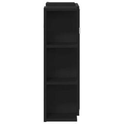 Berkfield Home Mirror Cabinet Black Oak Solid Oak Wood Compact Bathroom Vanity - thumbnail 7