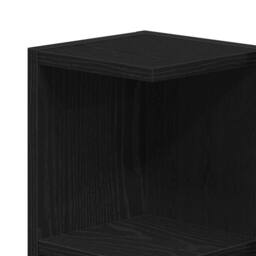Berkfield Home Mirror Cabinet Black Oak Solid Oak Wood Compact Bathroom Vanity - thumbnail 9