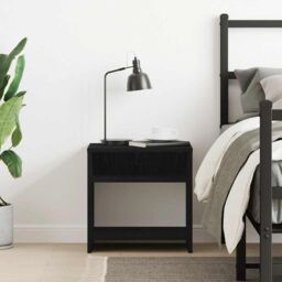 Berkfield Home Bedside Cabinet Black Oak 40x30x40 cm Engineered Wood - Size: 40 x 30 x 40 cm - thumbnail 3
