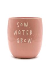 Upper Street Set of 3 Pink Slogan Ceramic Planters with Tray - Size: Medium - thumbnail 4