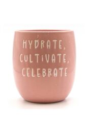 Upper Street Set of 3 Pink Slogan Ceramic Planters with Tray - Size: Medium - thumbnail 3