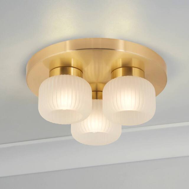 Lighting Collection FROSTED GLASS 3 LIGHT PENDANT WHITE - image 1