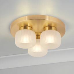 Lighting Collection FROSTED GLASS 3 LIGHT PENDANT WHITE