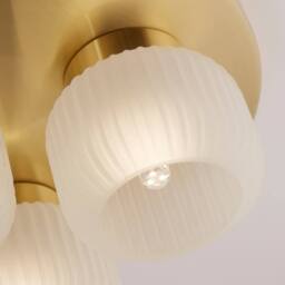 Lighting Collection FROSTED GLASS 3 LIGHT PENDANT WHITE - thumbnail 4