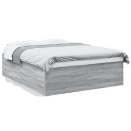 Berkfield Home Bed Frame without Mattress Grey Sonoma 150x200 cm King Size - thumbnail 2