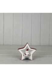 KDMD Small Ceramic Star with Sitting Santa size in White - thumbnail 1