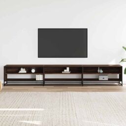 Berkfield Home TV Cabinet Brown Oak 270x40x46 cm Engineered Wood - Size: 270 x 40 x 46 cm - thumbnail 3