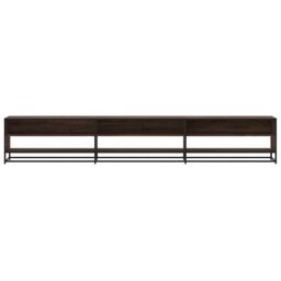 Berkfield Home TV Cabinet Brown Oak 270x40x46 cm Engineered Wood - Size: 270 x 40 x 46 cm - thumbnail 4