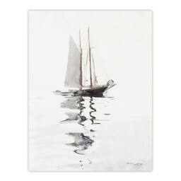 "Artery8 Two Masted Schooner with Dory Winslow Homer Wall Art Poster Print in White - Size: W12"" x H16""" - thumbnail 1