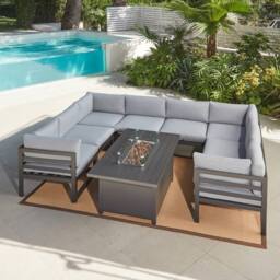 Home Detail Faro Modular Garden Set With Fire Pit Table in Grey - thumbnail 1