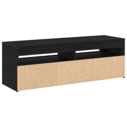 Berkfield Home TV Cabinet with LED Black Oak 120x35x40 cm Engineered Wood - Size: 120 x 35 x 40 cm - thumbnail 6