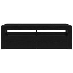 Berkfield Home TV Cabinet with LED Black Oak 120x35x40 cm Engineered Wood - Size: 120 x 35 x 40 cm - thumbnail 7