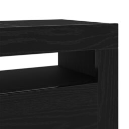 Berkfield Home TV Cabinet with LED Black Oak 120x35x40 cm Engineered Wood - Size: 120 x 35 x 40 cm - thumbnail 9