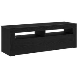 Berkfield Home TV Cabinet with LED Black Oak 120x35x40 cm Engineered Wood - Size: 120 x 35 x 40 cm - thumbnail 2