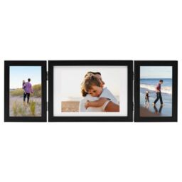 Berkfield Home Trifold Photo Frame Collage Black 22x15 cm+2x - Size: 22x15 cm - thumbnail 2