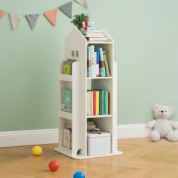Neo White House Shaped 360° Rotating Kid's Children's Freestanding Bookshelf - thumbnail 7