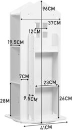 Neo White House Shaped 360° Rotating Kid's Children's Freestanding Bookshelf - thumbnail 8