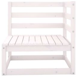 Berkfield Home 8 Piece Garden Lounge Set White Solid Wood Pine - thumbnail 5
