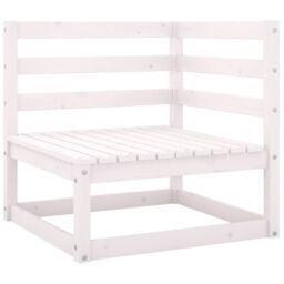 Berkfield Home 8 Piece Garden Lounge Set White Solid Wood Pine - thumbnail 4
