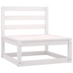 Berkfield Home 8 Piece Garden Lounge Set White Solid Wood Pine - thumbnail 6