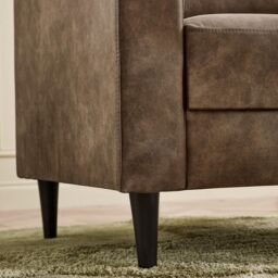 FurnitureboxUK Logan Brown Faux Leather 3 Seater Sofa - thumbnail 6